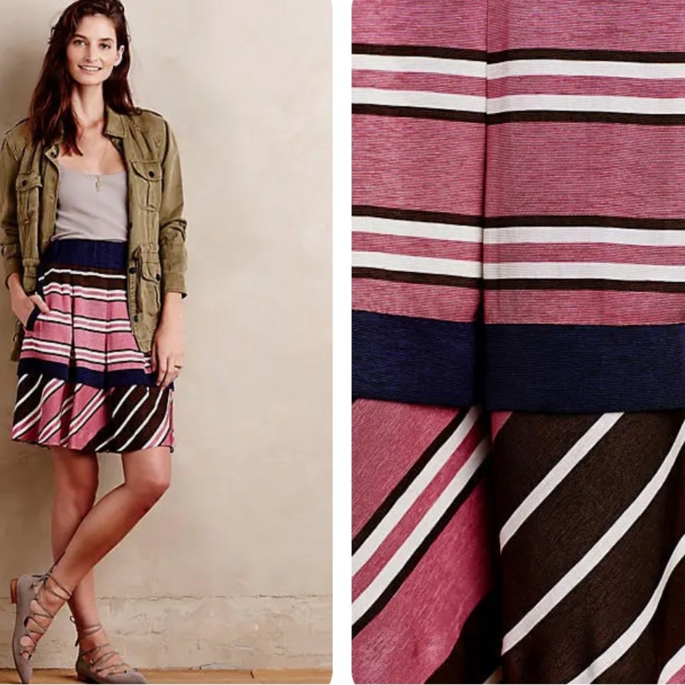 NWT Anthropologie Ellery Stripe Skirt, by Maeve - size 0 - Picture 3 of 3